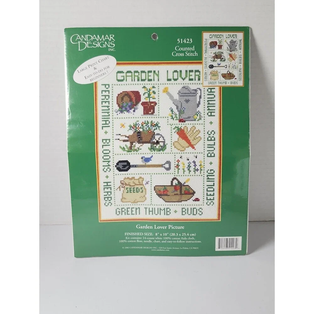 Vintage Candamar Designs Cross Stitch Kit ~GARDEN LOVER PICTURE 8